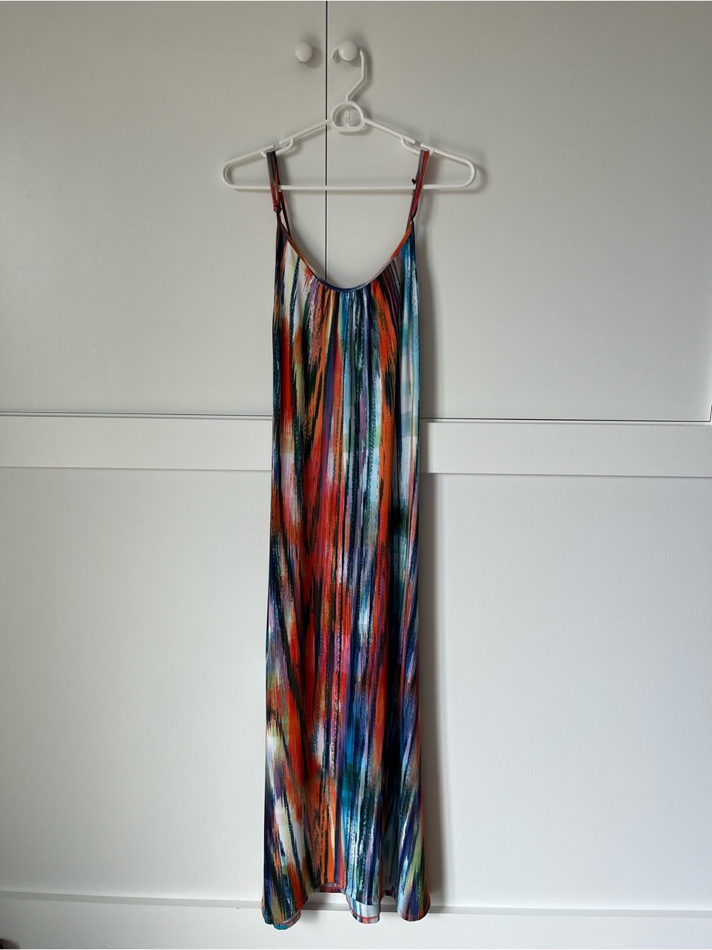 Vibrant Multicolor Stripe Maxi Slip Dress